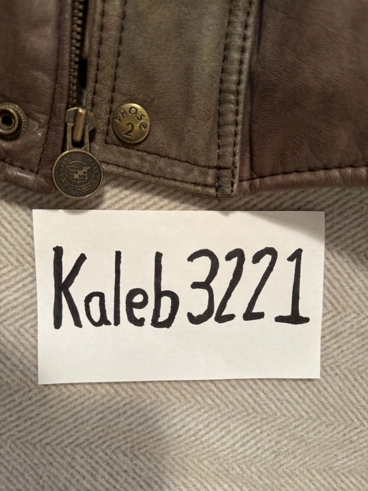 Chaqueta de cuero vintage Phase 2 - Forro de mapa - Talla S Foto 4 de 4