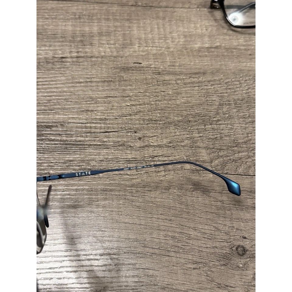 GAFAS DE DISEÑO AUTÉNTICAS AZUL MARINO COBALTO PLATA ESTADO OSAKA 54-20 Foto 4 de 4