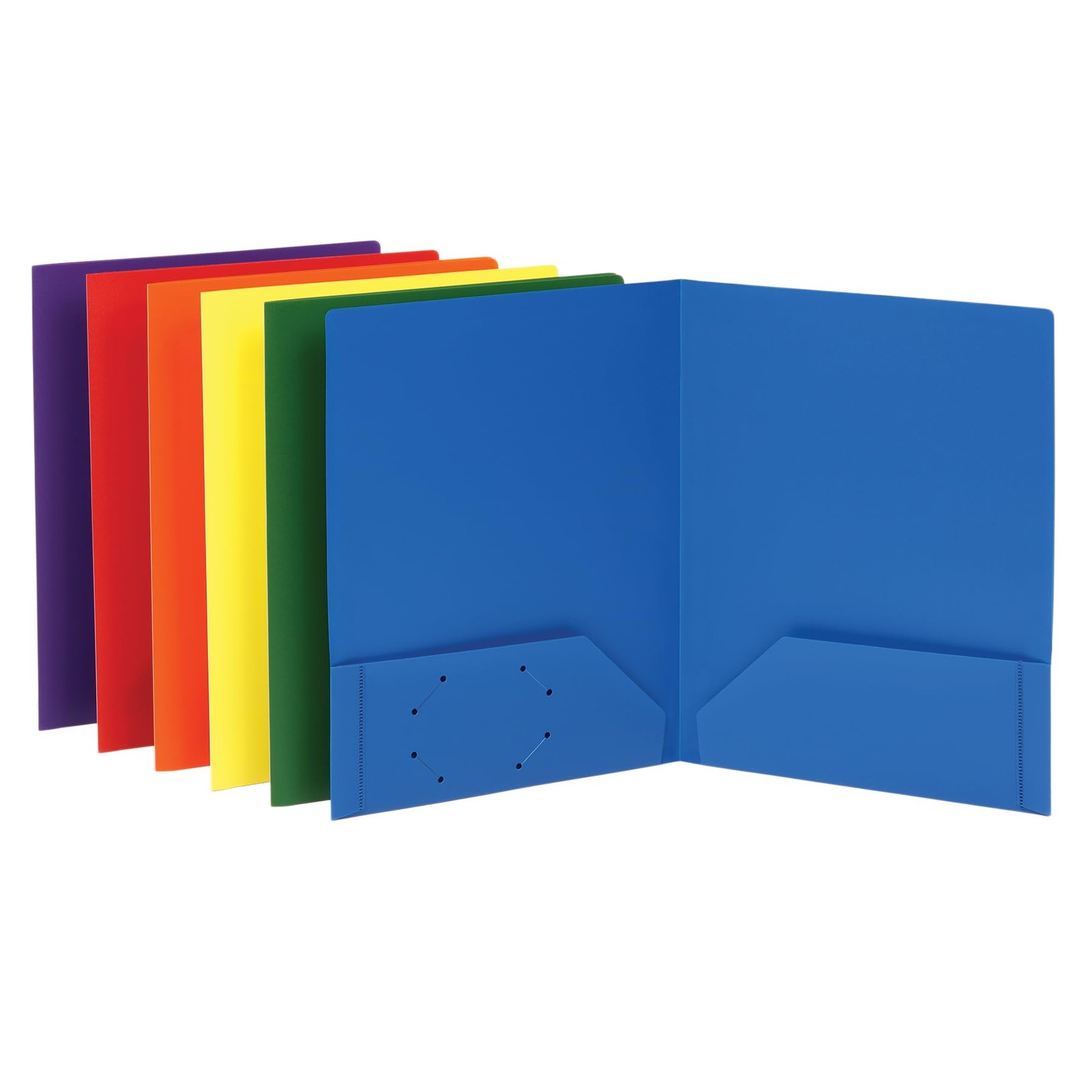Oxford Folders with Pockets, Durable Plastic, Two Pocket Letter, Assorted