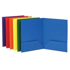 Oxford Folders with Pockets, Durable Plastic, Two Pocket Letter, Assorted