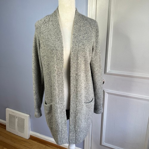 Vince. Cashmere Raglan Sleeve Open Front Cardigan Sweater Long Soft Gray Size XS - Picture 2 of 16
