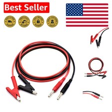 Flexible 3ft Silicone Banana Plug and Alligator Clip Cables for Secure Testing