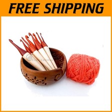 Comfortable Wooden Crochet Hook Set with 11 Sizes - Ideal Knitting Accessory
