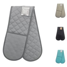 Double Oven Gloves Quilted Padded Heat Resistant Kitchen Pot Holders Mitts