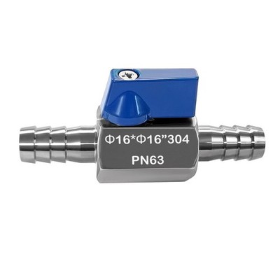 5/8  Hose Barb Valve 304 Stainless Steel Mini Shut Off Valve for Water Gas Fu...