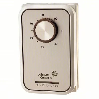 Johnson Controls T26a-14C Line Voltage Mechanical Thermostat, Heat Only, 40 To