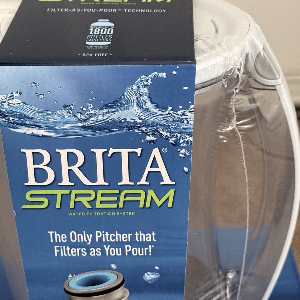 Brita Stream Filter As You Pour Water Pitcher W Filter Cascade 12 Cup ...