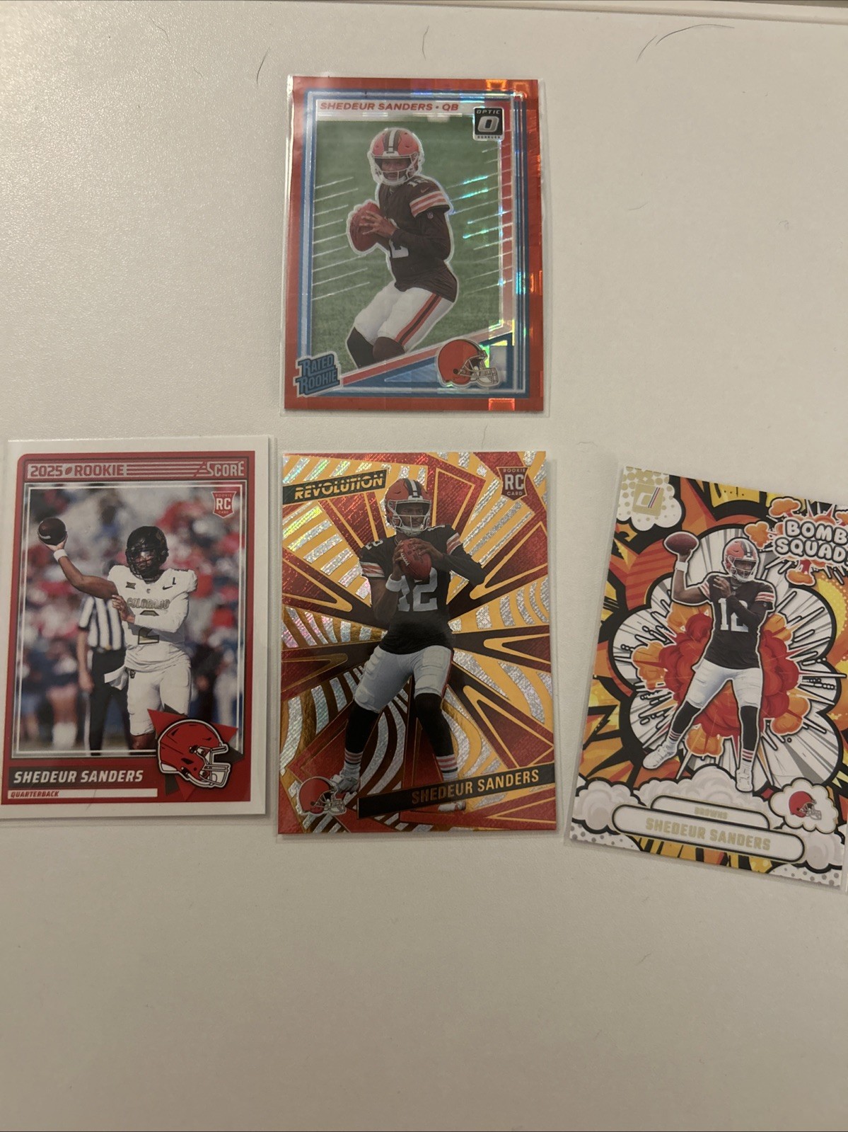 #306 Shedeur Sanders 2025 Donruss - Optic Rated Rookies Preview Red Pandora