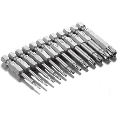 Magnetische T-Profil Bitset Torx Schraubendreher 12-tlg. Set T5-T40 1/4'' Antrieb