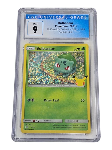 Bulbasaur 1/25 McDonald's Collection 2021 Confetti Holo CGC 9 Mint 7097