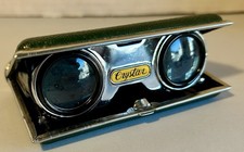 Folding Binoculars Collapsible Vintage CRYSTAR SPORT GLASSES Green 1950's Japan