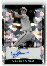 2025 Leaf Metal Baseball Will Gasparino Prospect Silver Crystal RC Auto # 14/25