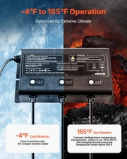 3-Bank 5A 12V Smart Marine Battery Charger - IP68 Waterproof for Boat, RV & Yach