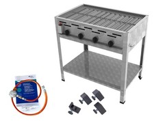 ChattenTec Gasbr&auml;ter 4-flammig 18kW Standger&auml;t Edelstahlrost und DGUV