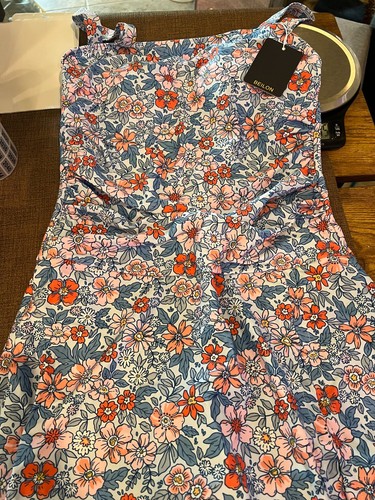 Badekleid Einteiler Medium Bauchkontrolle Schlitz Rock Bandeau Badeanzug - Bild 2 von 4
