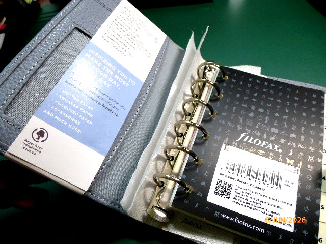 FILOFAX Pocket Organizer FINSBURY in "Slate Grey" A6 Agenda, Sonderausgabe, Neu