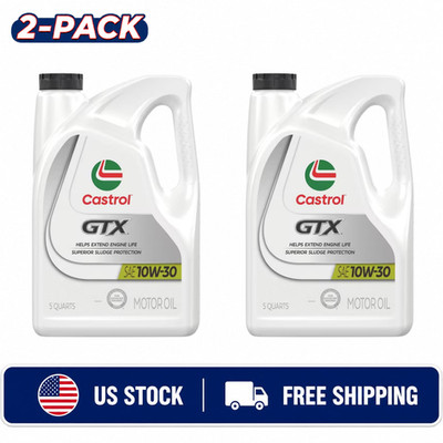 2 Pack Castrol GTX 10W-30 Conventional Motor Oil, 5 Quarts