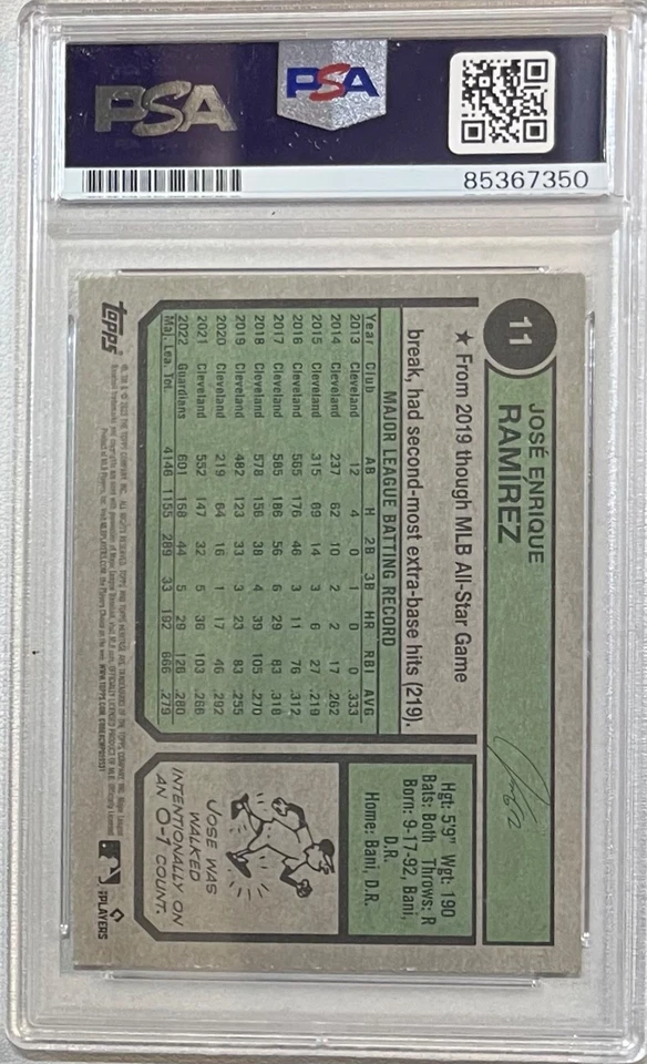 PSA/DNA Authentic 2023 Heritage Jose Ramirez IP Auto Signed Guardians - Image 2 of 2