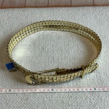 Whiting Davis Vintage Gold Mesh Belt Wo Metal Wave Buckle