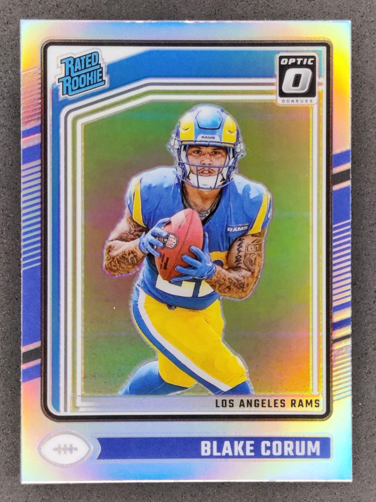 2024 Panini Optic BLAKE CORUM Rated Rookie Silver Holo #208 Los Angeles Rams
