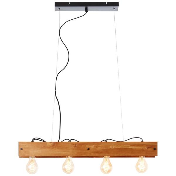 Brilliant 99451/76 Calandra Pendel HäNge Decken Leuchte Lampe 4-Flg Schwarz Holz-image
