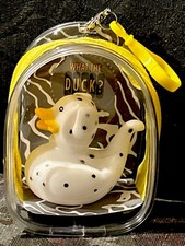 White Spotted Rubber Duck With Carrying Case What The Duck Great Jeep Ducking