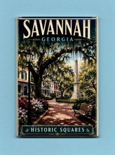 SAVANNAH GEORGIA TRAVEL POSTER *2X3 FRIDGE MA...
