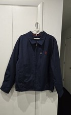 US Polo Assn Navy Lined Zip Up All Weather Windbreaker Jacket Mens XL See Photos