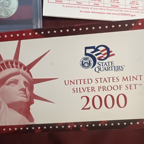 2000 U.S. Mint Silver Proof Set Vault-Stored OGP + COA Sacagawea Debut - Picture 2 of 7
