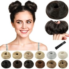2 Pcs Messy Bun Hair Piece Donut Extensions for Women Thinning Black Brown