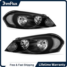 Dimflux Headlights For 2006-2013 Chevy Impala Clear Reflector Black Housing Dimflux Headlights For 2006-2013 Chevy Impala Clear Reflector Black Housing