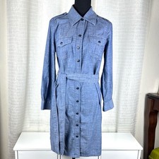 Tory Burch Women's Blue Denim Shirt Dress 6