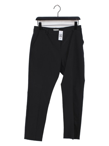 Jaeger, Jaeger Women's Trousers UK 12 Black Polyester with Elastane Tapered Chino