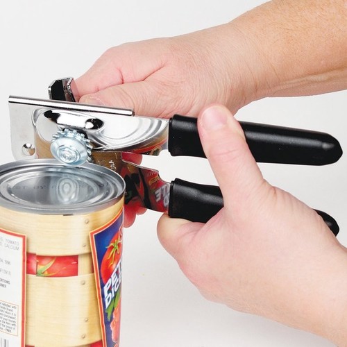 Hand-Held Can Opener Rubberized Grip Long-Lasted Heavy Gauge Steel 7" - Picture 3 of 3