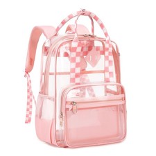 MOONBABY Small Clear Backpack for School Transparent Bookbag for Kids Heavy D...