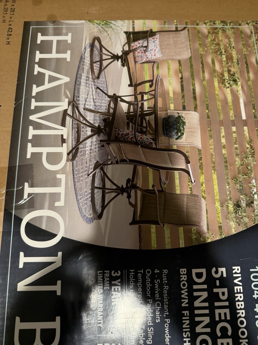 Hampton Bay FCS70357CS-ST Piece Patio Dining Set Gray for sale