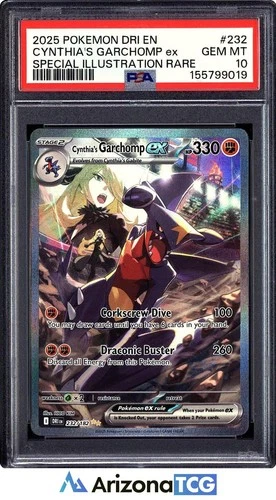 Pokemon 2025 Cynthia's Garchomp ex 232/182 SIR Destined Rivals GEM MINT PSA 10