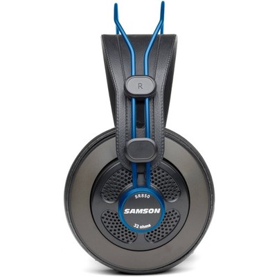 Samson SR850 Semi-Open Studio Headphones; Black/Blue