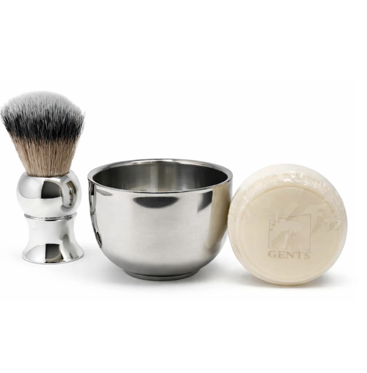 GENTS Men&rsquo;s Traditional Wet Shaving Kit - 3PC Stainless St