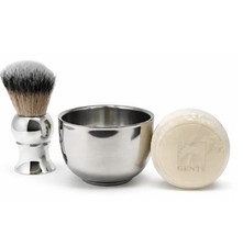 GENTS Men  s Traditional Wet Shaving Kit - 3PC Stainless Steel Set Cup Brush Soap