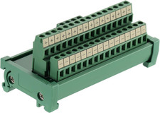 2 in 16 Out 25A DIN Rail Terminal Blocks Distribution Breakout