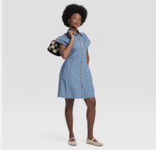 NWT Universal Thread Flouncy Dress Denim Size S Small Target 