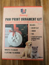 Pet Paw Print Keepsake Ornament Kit DIY Dog Cat Memory Air Dry Clay Holiday NEW