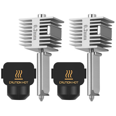 A1/A1 Mini Hotend Upgrade 0.2mm Nozzle with Silicone Cover - 2 Pack