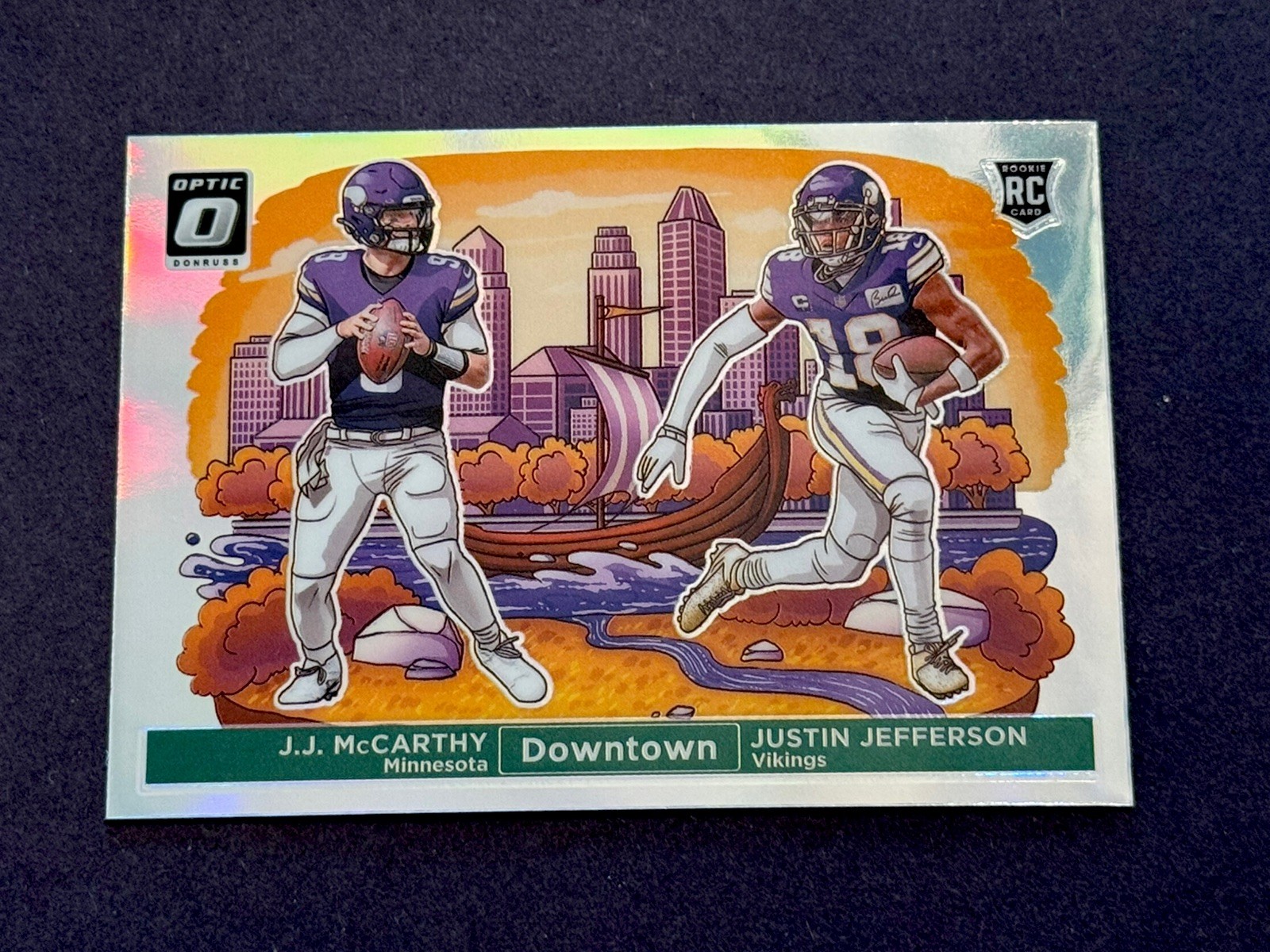2024 Panini Donruss Optic - Downtown Duos Justin Jefferson, J.J. McCarthy #9 RV