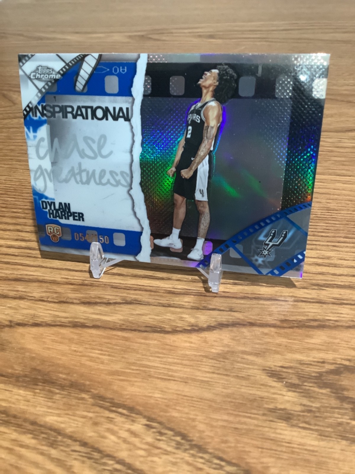 2025-26 Topps Chrome Inspirational Dylan Harper Blue Refractor /150 Rookie