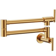 Pot Filler Faucet Gold Commercial Wall Mount Stove Faucet Wall Mount Kitchen ...