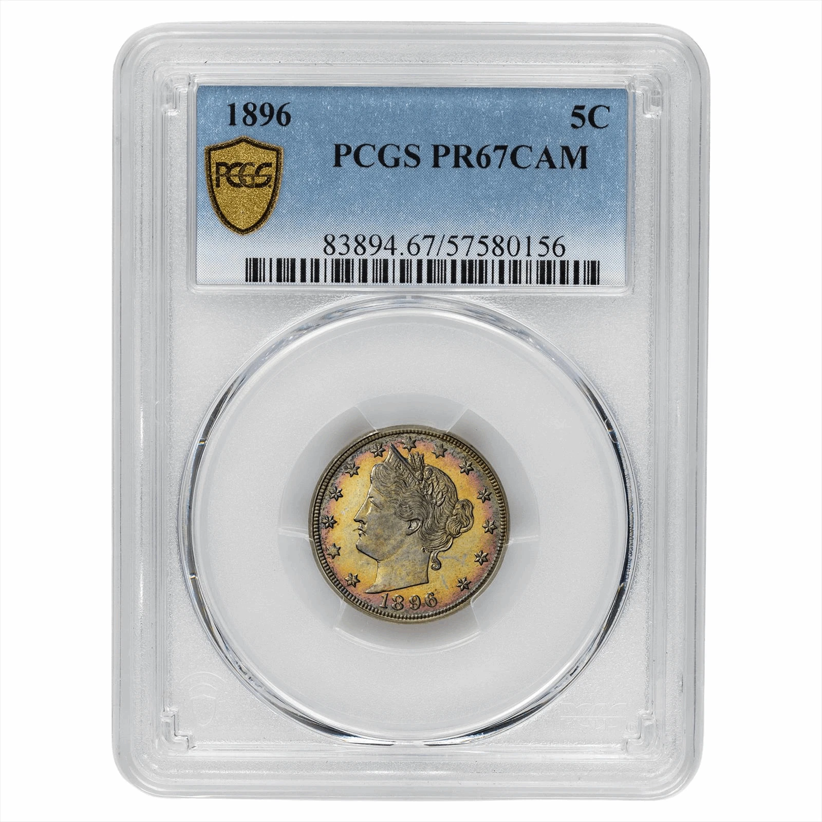 1896 Liberty V Nickel 5C PCGS PR 67 CAM
