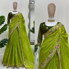 Saree Blouse Bollywood Party Wear Indian Pakistani New Sari Wedding Designer