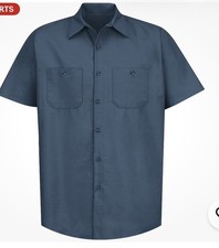Red Kap, 5XL Work Shirt New Never Worn Gray/Blue Stripe 2 Pocket. Button Up